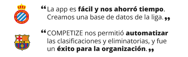 COMPETIZE para organizar torneos con clasificaciones y eliminatorias