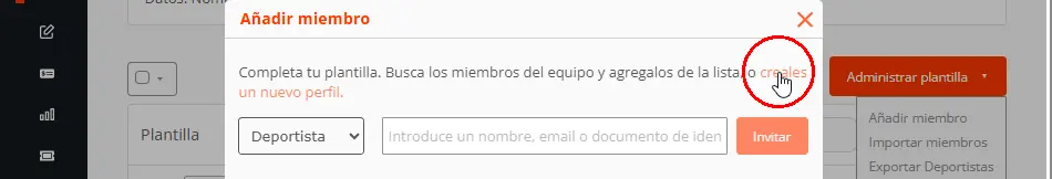 Añadir un deportista nuevoa la plantilla de un equipo