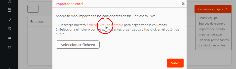 Importar equipos a torneos desde plantilla Excel