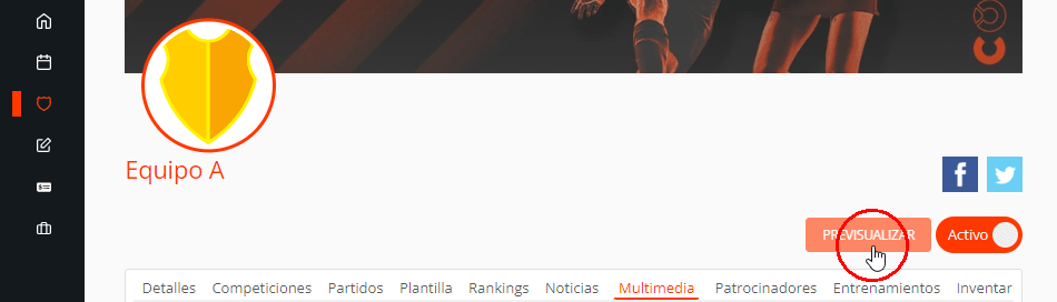Previsualizar fotos en torneos, ligas y campeonatos