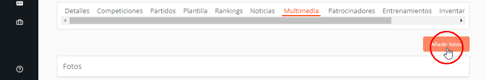 Publicar fotos y videos en eventos deportivos
