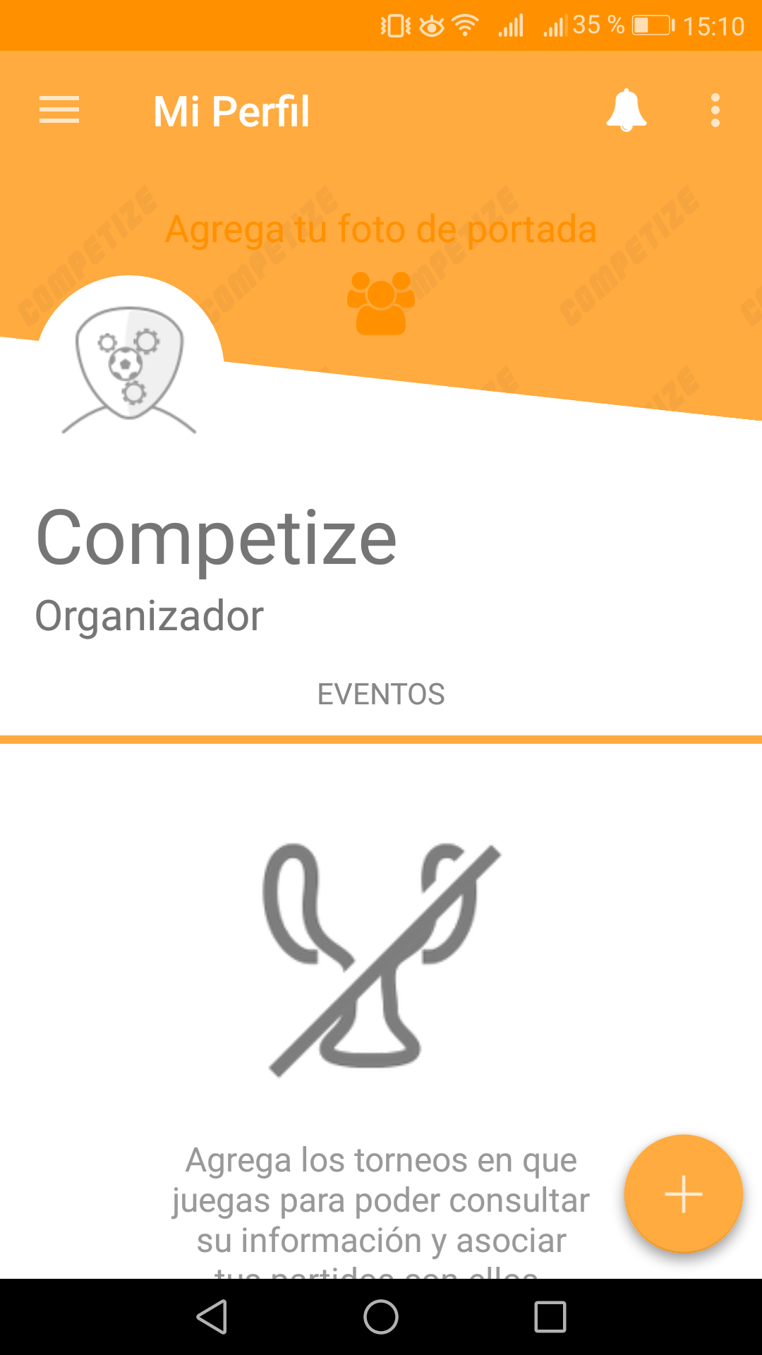 Crear torneos desde app para organizadores
