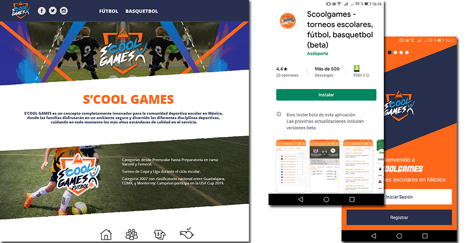 Web and mobile app development for S´Cool Games